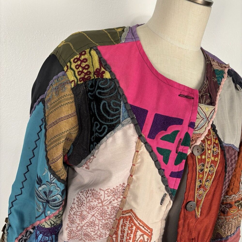 Vintage Sacred Threads Boho Patchwork Embroidered… - image 2